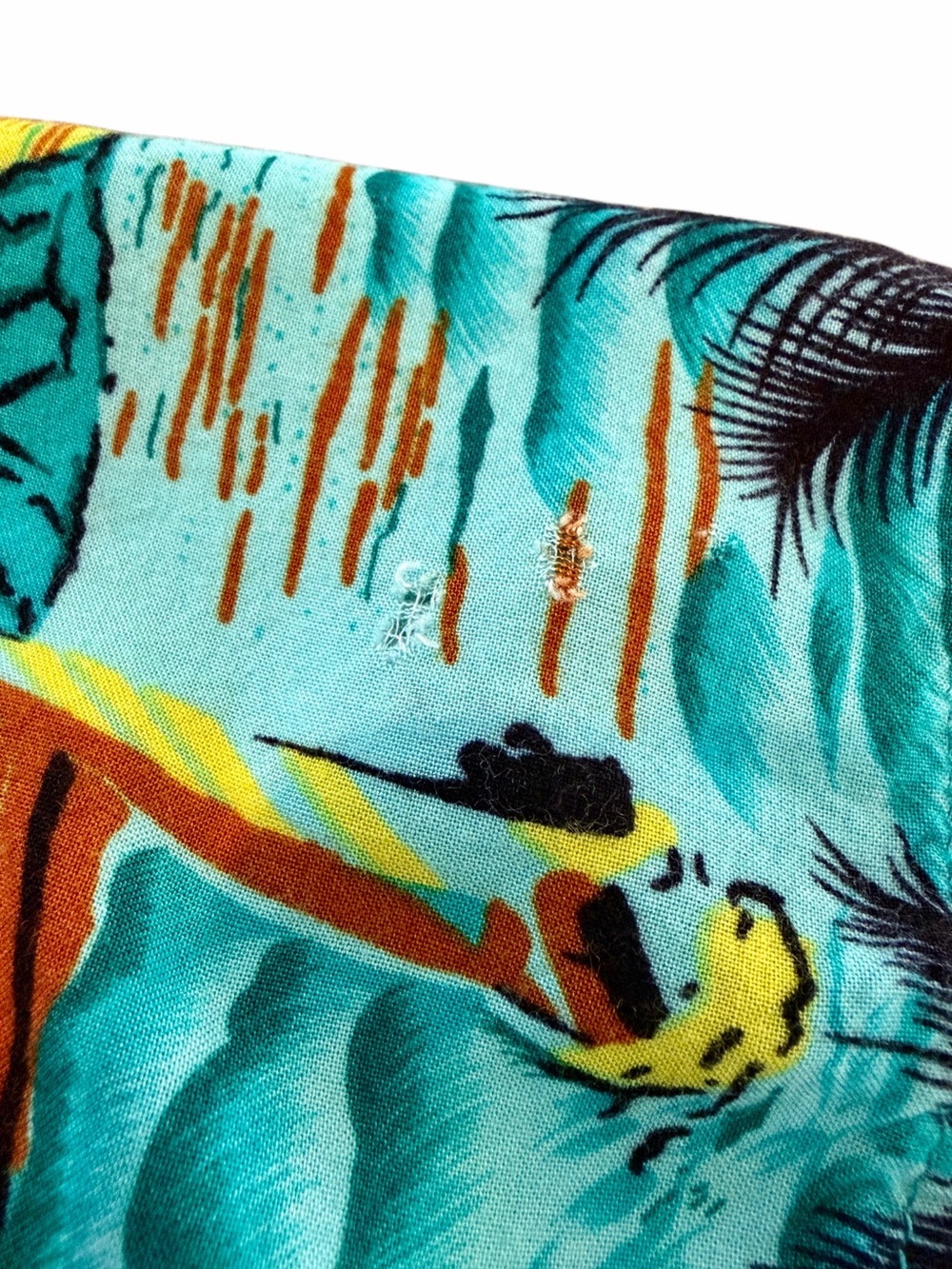 Just Cruising Hawaiian Style Tropical Aloha Shirt Men’s L Turquoise Palm Tree - Picture 5 of 6